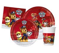 Ciao- Kit Party Tavola Paw Patrol Ready for Action pers (112 pz Piatti Ø23cm, p Ø20cm, Bicchieri, 40 tovaglioli), Multicolore, 24 persone, AZ016