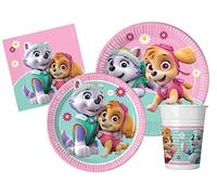 Ciao-Kit Party Tavola Paw Patrol Skye & Everest 8 persone (44 pz: 8 piatti Ø23cm, 8 p Ø20cm, 8 bicchieri, 20 tovaglioli), Multicolore, AZ017