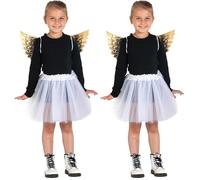 Ciao- Kit Travestimento Angelo Angioletto (Ali, Gonna Tulle), Colore Bianco/Oro, 31585 (Confezione da 2)