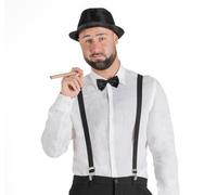 Ciao- Kit travestimento Anni '20 Gangster (cappello, bretelle, papillon, finto sigaro)