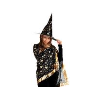 Ciao- Kit Travestimento Apprendista Maghetto/Streghetta (Mantello e Cappello), Colore Nero, 61004