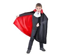 Kit travestimento bambino Diavoletto / Vampirino con mantello reversibile e accessori (Taglia 3-5 anni)