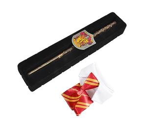 Ciao- Kit Travestimento Hermione Granger (Bacchetta 30cm, Cravatta e Stemma Grifondoro Gryffindor) in giftbox
