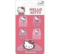 Ciao Kitty - Pettine e fermaglio per capelli | Set di 5 accessori per bambini con glitter rosa e licenza ufficiale