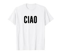 Ciao Maglietta con Stampa Grafica Economica, Uomo, Bianco, S