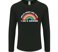 Ciao Mama E Papa Sono Un Gaysiano LGBT Uomo Manica Lunga T-Shirt