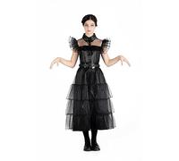Ciao- Mercoledì Addams abito vestito ballo Rave'N Dance costume travestimento bambina ragazza originale Wednesday (Taglia XS)