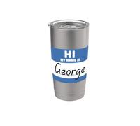 Ciao, mi chiamo George. Etichetta con nome divertente Bicchiere termico in acciaio inox doppia parete