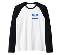 Ciao, Mi chiamo Jackie Name Tag Maglia con Maniche Raglan