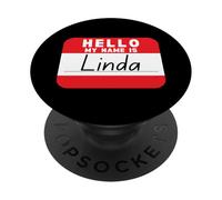 Ciao, mi chiamo Linda, etichetta con nome divertente PopSockets PopGrip Adesivo