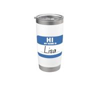 Ciao, mi chiamo Lisa Etichetta con nome divertente Bicchiere termico in acciaio inox doppia parete