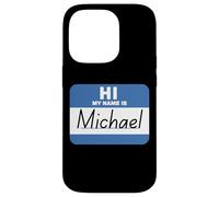 Ciao, mi chiamo Michael. Etichetta con nome divertente Custodia per iPhone 14 Pro