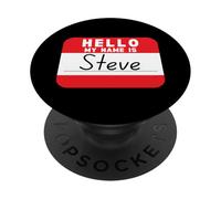 Ciao mi chiamo steve divertente nome tag PopSockets PopGrip Adesivo