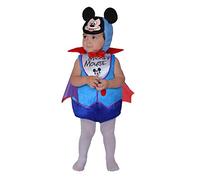 Ciao - Mickey Mouse Costume Tutina Vampiretto con Mantellina Stampata e Cuffia Orecchie Bambini Unisex, Multicolore, 6-12 mesi, 11251.6-12