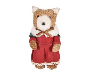 Ciao- Orsetta (25cm) pupazzo decorazione in materiale naturale e tessuto, rosso