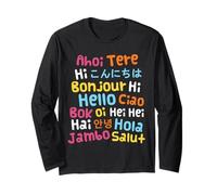 Ciao Parola Varie Lingue Viaggi Insegnante lezioni Maglia a Manica