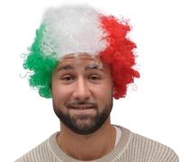 Ciao - Parrucca ricciolina Italia tricolore (80g), verde bianco rosso