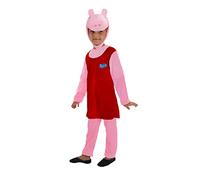 Peppa Pig Costume Completo Tutina Rosso Rosa Originale Bambina