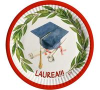 Ciao - Piatti carta compostabili Laurea (Ø23cm), 8 pezzi (Confezione da 5)