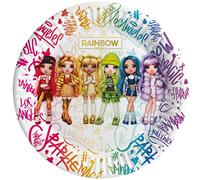 Ciao- Piatti Carta compostabili Rainbow High (Ø18cm), 8 Pezzi 16-21 cm, Multicolore, 24054
