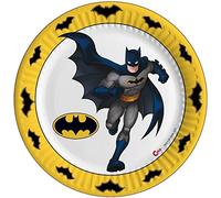 Ciao- Piatti Carta FSC compostabili Batman (Ø23cm), 8 Pezzi diam 23, Giallo,Grigio,Bianco, 20221