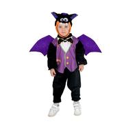Ciao-Pipistrellino costume travestimento tutina baby (Taglia 6-12 mesi) con cuffietta, Colore Nero, Viola, 14391.6-12