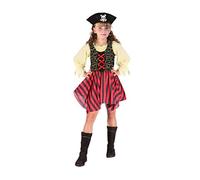 Ciao- Piratessa Costume Travestimento Bambina, Rosso, 7-9 anni, 61227.L