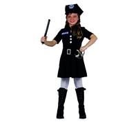 Ciao- Poliziotta Costume Travestimento Bambina, Colore Nero, 7-9 Anni, 61223.L