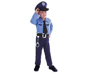 Ciao Poliziotto con Muscoli Costume Bambino, Blu, 3-4 anni