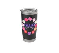 Ciao Primavera Sole Sole Fiore Donna Pasqua Festa della Mamma Bicchiere termico in acciaio inox doppia parete