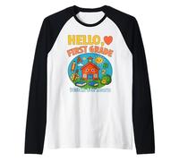 CIAO, PRIMO GRADO GUARDAMI IMPARARE L'inizio dell'apprendimento scolastico Maglia con Maniche Raglan