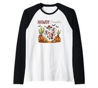 Ciao Pumpkin Ghost Cowboy Cactus Maglia con Maniche Raglan