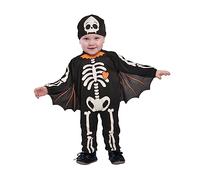 Ciao- Scheletrino Pipistrello Baby Bat Skeleton costume travestimento tutina baby (Taglia 2-3 anni) con cuffietta