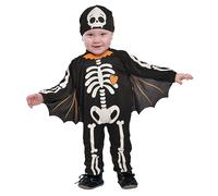 Ciao- Scheletrino Pipistrello Baby Bat Skeleton costume travestimento tutina bambino (Taglia 3-4 anni) con cuffietta