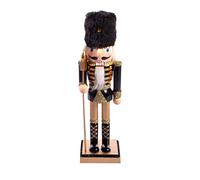 Ciao Schiaccianoci Natale Soldatino con alabarda (24cm) in legno glitterato e tessuto, nero/oro