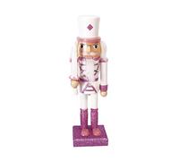 Ciao Schiaccianoci Natale Soldatino con spada (24cm) in legno glitterato, rosa/bianco