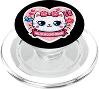 Ciao Secondo Grado 2nd Grader Ragazza Gattino Gatto Ritorno A Scuola PopSockets PopGrip per MagSafe