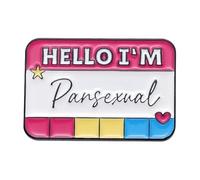 Ciao, sono - Distintivo arcobaleno LGBT personalizzato con finestra di dialogo per risvolti, normale, Metallo non prezioso