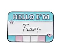 Ciao, sono - Distintivo arcobaleno LGBT personalizzato con finestra di dialogo per risvolti, normale, Metallo non prezioso