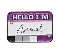 Ciao, sono - Distintivo arcobaleno LGBT personalizzato con finestra di dialogo per risvolti, normale, Metallo non prezioso