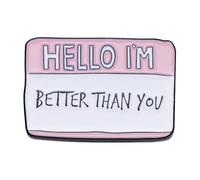 Ciao, Sono Super Smalto Pin - Personalizzato, Con Il mio nome, Problemi Meglio Di Spilla Distintivo Risvolto Divertente Scatola di Dialogo Slogan Gioielli, normale, Metallo non prezioso