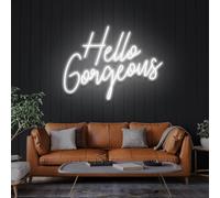 Ciao splendida targa al neon personalizzata, bella targa luminosa a LED per decorazione da parete, saloni di chiodo-capelli, spa, luci per la casa, sfondo di compleanno, addio al nubilato