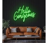 Ciao splendida targa al neon personalizzata, bella targa luminosa a LED per decorazione da parete, saloni di chiodo-capelli, spa, luci per la casa, sfondo di compleanno, addio al nubilato