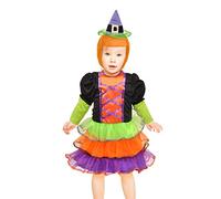 Ciao-Streghetta costume travestimento tutina baby (Taglia 1-2 anni) con cuffietta, Multicolore, 14393.1-2