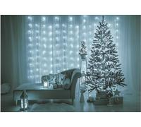 Ciao Tenda Luminosa 10 Stringhe 300 microled con Giochi Luce Uso Interno/Esterno, Bianco Freddo, 3 mt
