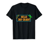Ciao Terza Elementare! 3rd Grader Primo Giorno di Scuola Ragazzo Ragazza Maglietta con Stampa Grafica Economica