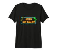 Ciao Terza Elementare! 3rd Grader Primo Giorno di Scuola Ragazzo Ragazza Maglietta Premium