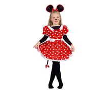 Ciao Abito Costume Carnevale Topina di Cuori Rosso Nero Bambina