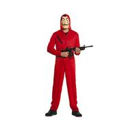 La Casa De Papel- Tuta e Maschera rapinatore Casa di Carta Originale (Taglia M Costumi, Colore Rosso, Adulto M/L, 706842