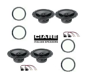 CIARE Kit 4 casse per VW SCIROCCO 2008> con ADATTATORI CONNETTORI ANT/POST